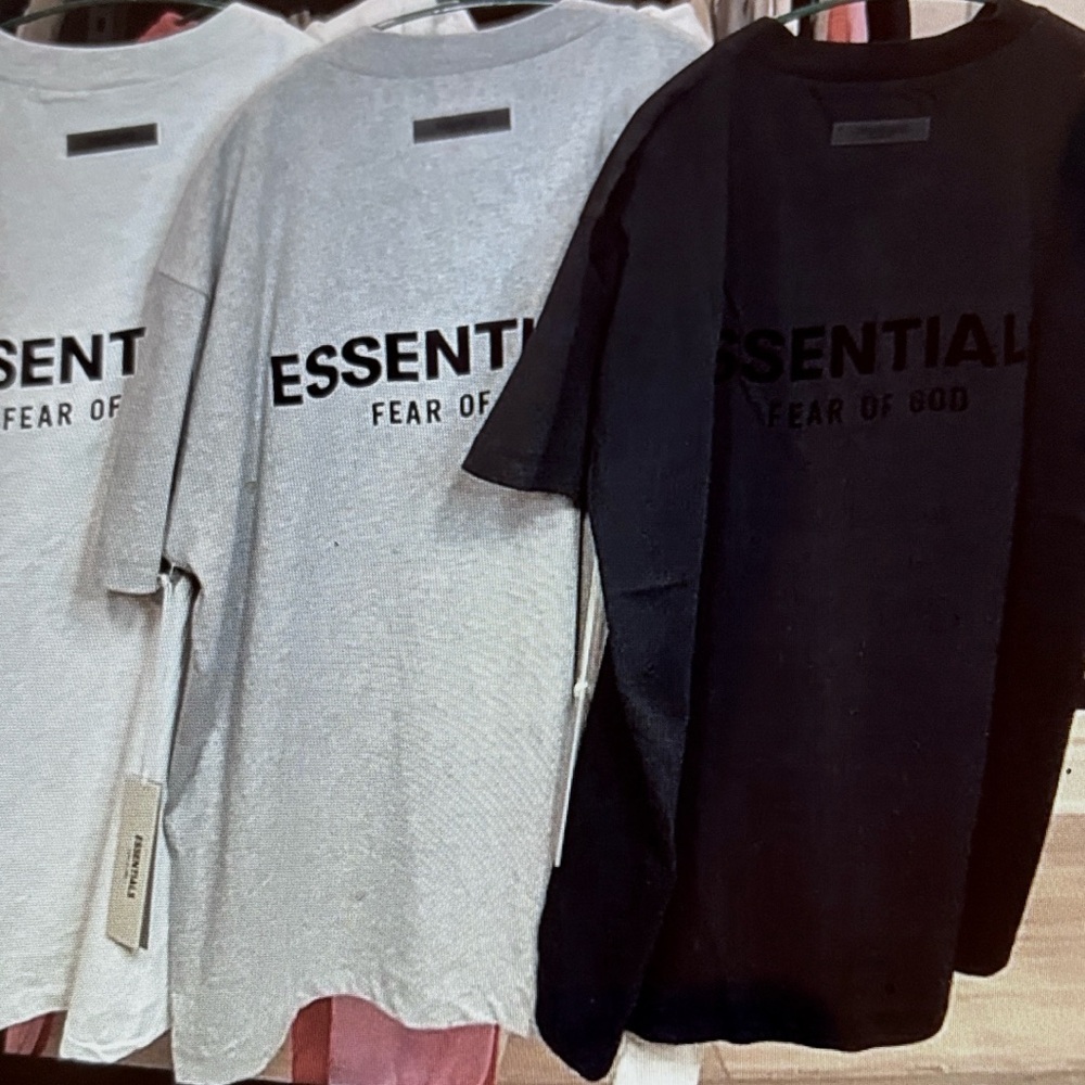 Fear of God Essentials Tees in Black or Gray L and M NWT